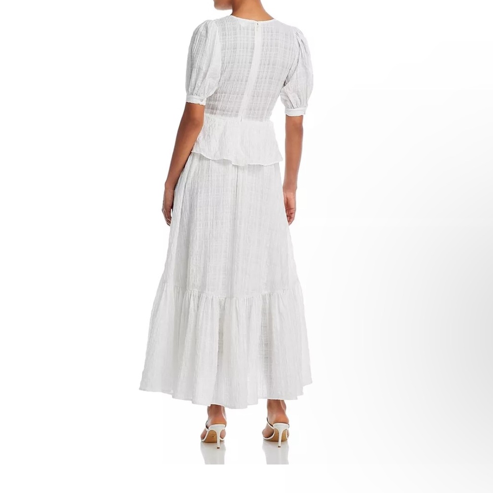 EVARAE Amber NWT Dress MSRP$530 W/a tie-front V neck with short puff sleeves. - Picture 2 of 15